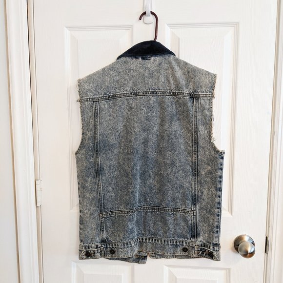 Topman | Blue Acid Wash Denim Gilet/Vest | S - Picture 3 of 3